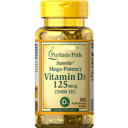 Вітамін Д Vitamin D3 5000 iu 100 Softgels Puritan's Pride