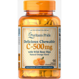 Витамин С с шиповником Puritan's Pride Vitamin C 500 mg with Rose Hips 90 Chewables Puritan's Pride