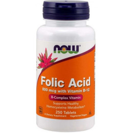 Folic Acid 800 mcg 250 tablets NOW