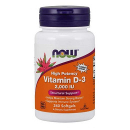 Вітамін D3 NOW Vitamin D-3 2000 IU 240 softgels NOW