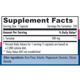 L-тирозин Haya Labs L-Tyrosine 500 mg 100 caps