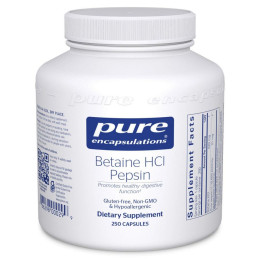 Бетаин HCL Пепсин Pure Encapsulations (Betaine HCL Pepsin) 250 капсул