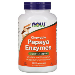 Ферменты папайи жевательные Now Foods (Papaya Enzymes Chewable) 360 пастилок