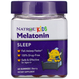 Детский мелатонин возраст 4+ ягодный вкус Natrol (Kids Melatonin Ages 4+) 60 жевательных конфет