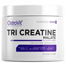 Тройной креатин малат, лимон, TRI CREATINE MALATE, lemon, OstroVit, 300 г