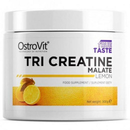 Потрійний креатин малат, лимон, TRI CREATINE MALATE, lemon, OstroVit, 300 г