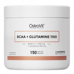 Аминокислота BCAA + глютамин, BCAA + GLUTAMINE, OstroVit, 5500 мг, 150 капсул