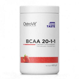 Аминокислота, BCAA 20-1-1, сливочная клубника, creamy strawberry, OstroVit, 400 г