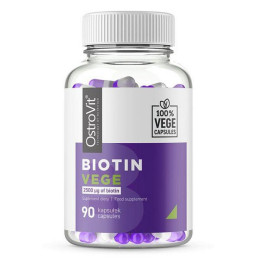 Биотин вегетарианский, BIOTIN VEGE, Ostrovit, 90 вегетарианских капсул