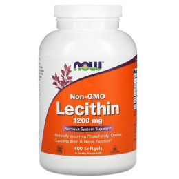 Лецитин без ГМО Now Foods (Lecithin) 1200 мг 400 желатиновых капсул