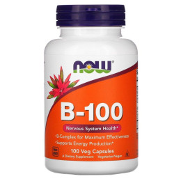 Вітамін B100 Now Foods (Vitamin B-100) 100 веганських капсул