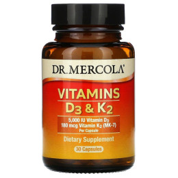 Витамины D3 и K2, Dr. Mercola, 30 капсул