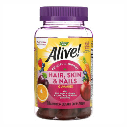 Hair, Skin and Nails with Collagen - 60 gummies Strawberry Nature's Way