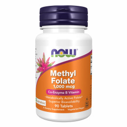 Methyl Folate 1000mcg - 90 tabs Now Foods