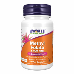 Methyl Folate 5000 mcg - 50 vcaps Now Foods