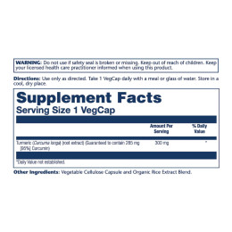 Turmeric Root Extract 300m - 60 vcaps Solaray