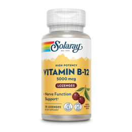 Vitamin B-12 5000mcg - 30 lozenges Natural Cherry Solaray