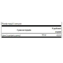 Zinc Citrate 50mg - 60caps Swanson