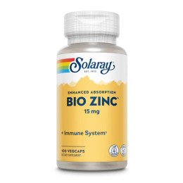 Bio Zinc 15mg - 100 vcaps Solaray