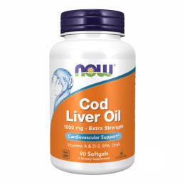 Cod Liver Oil 1000mg - 90 sgels Now Foods