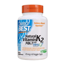 Вітамін К2 Doctor's Best Natural Vitamin K2 MK-7 with MenaQ7 45 mcg 60 veg caps Doctor's s Best