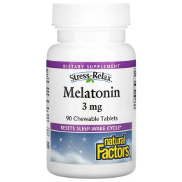 Мелатонин Natural Factors Melatonin 3 mg 90 Chewable Tablets Natural Factors