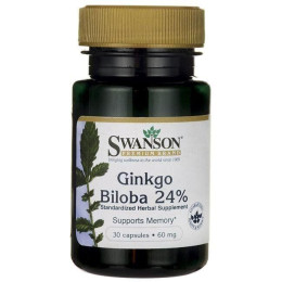 Экстракт листьев гинкго билоба Swanson Ginkgo Biloba Extract 60 mg 30 caps Swanson