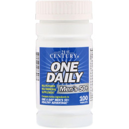 Мультивітаміни для чоловіків One Daily Men's 50+, Multivitamin Multimineral, 100 Tablets 21st Century