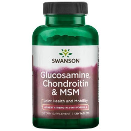 Глюкозамін хондроїтин і МСМ Swanson Glucosamine Chondroitin MSM 120 tabs Swanson