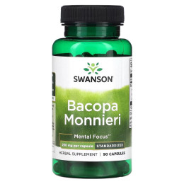 Екстракт бакопи моньє Swanson Bacopa Monnieri, 250 mg, 90 caps Swanson