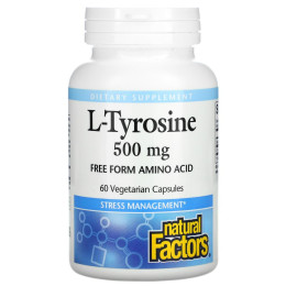 L-Tyrosine, 500 mg, 60 Vegetarian Capsules Natural Factors