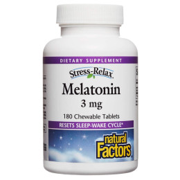 Stress-Relax, Melatonin, 3 mg, 180 Chewable Tablets Natural Factors