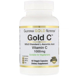 Gold C Vitamin C 1000 mg 60 Veggie Capsules California Gold Nutrition