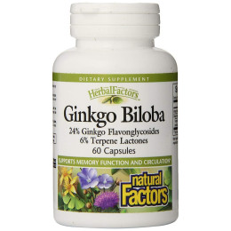 Гинкго Билоба Natural Factors Ginkgo Biloba 60mg 60 Capsules Natural Factors