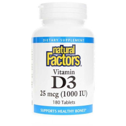 Вітамин D3 Natural Factors Vitamin D3 25mcg 1,000 IU 180 Tablets Natural Factors