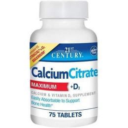 Кальций Calcium Citrate Maximum + D3 75 Tablets 21st Century