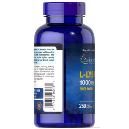 Л-лизин Puritan's Pride (L-Lysine) 1000 мг 250 капсул