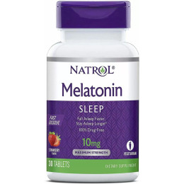 Мелатонін швидкорозчинний смак полуниці Natrol (Melatonin) 10 мг 30 таблеток