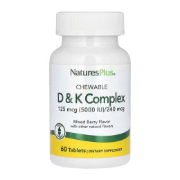 VIT D & K Complex 125mcg 5000 IU/ 240 mcg - 60 tabs Nature's Plus