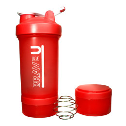 Shaker with containers 3 in 1 - 600ml Red Brave