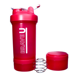 Shaker with containers 3 in 1 - 600ml Pink Brave