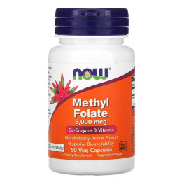 Метил Фолат Now Foods (Methyl Folate) 5000 мкг 50 вегетаріанських капсул