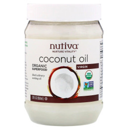 Натуральное очищенное кокосовое масло, Nutiva, 29 жидких унций (858 мл)