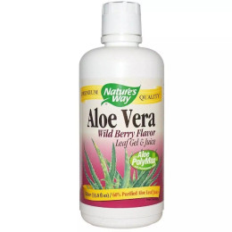 Алоэ вера гель и сок вкус лесной ягоды Nature's Way (Aloe Vera Leaf Gel & Juice Wild Berry Flavor) 1 л