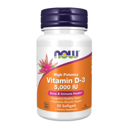 Vitamin D-3 5000 IU - 30 softgels Now Foods