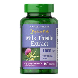 Milk Thistle 4:1 Extract 1000mg - 180 softgels Puritans Pride