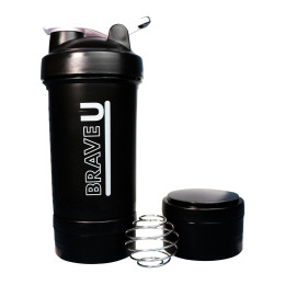 Shaker with containers 3 in 1 - 600ml Black Brave