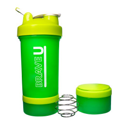 Shaker with containers 3 in 1 - 600ml Light green Brave