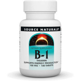 B-1 Thiamin 100 mg 100 Tablets Source Naturals