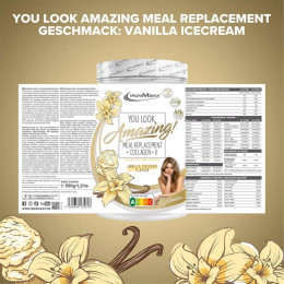 Замінник їжі + колаген IronMaxx Meal Replacement + Collagen 550g (Vanilla Ice Cream) IronMaxx